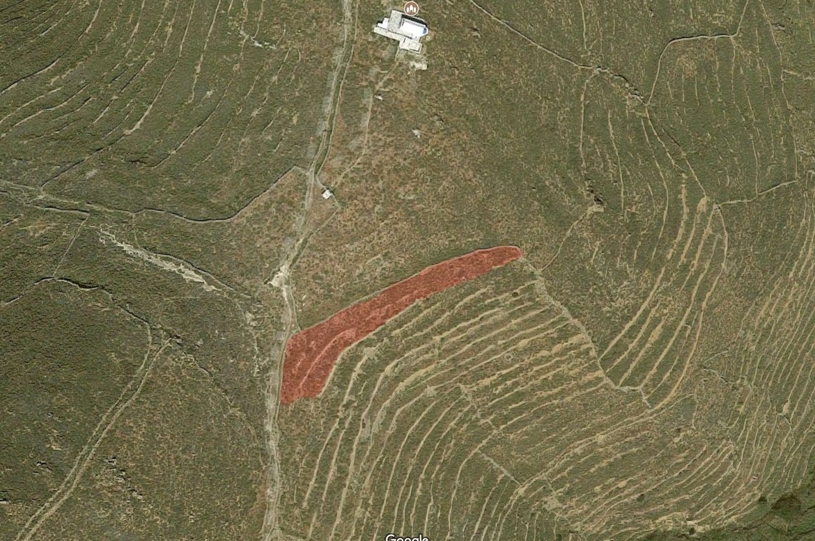 Arial view of the land see red marking