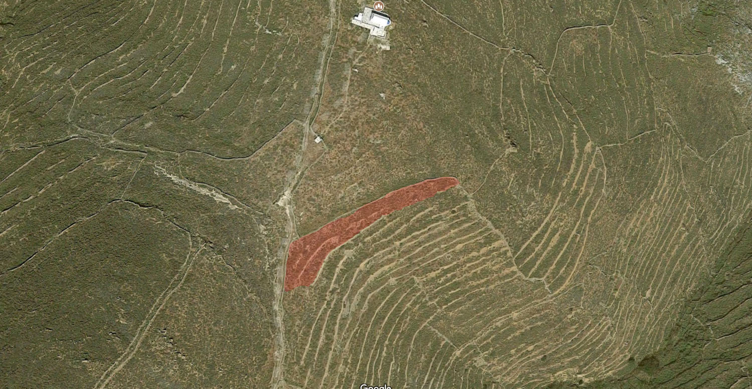 Arial view of the land see red marking