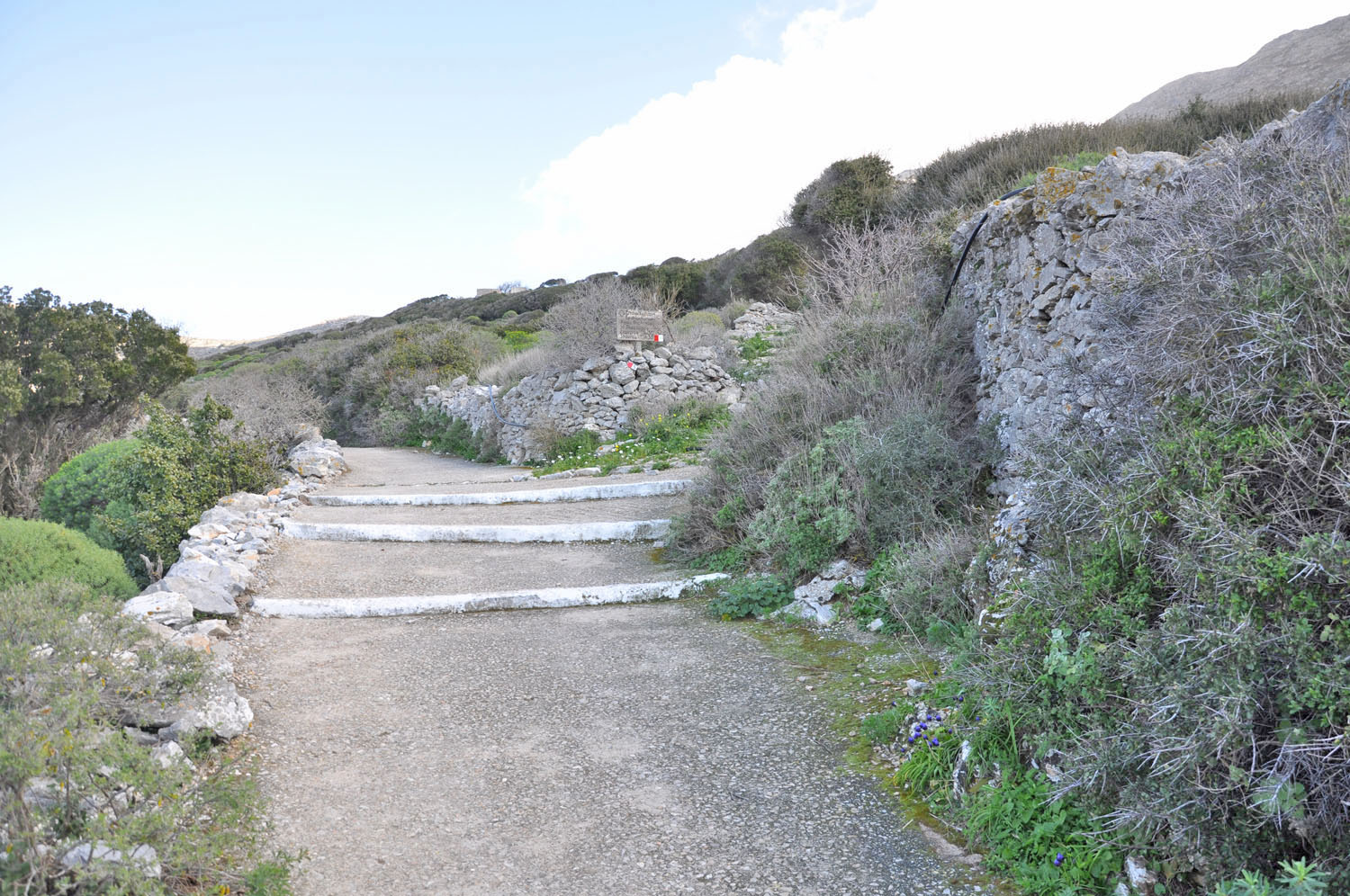 In the end of the land sign the path to Teologos