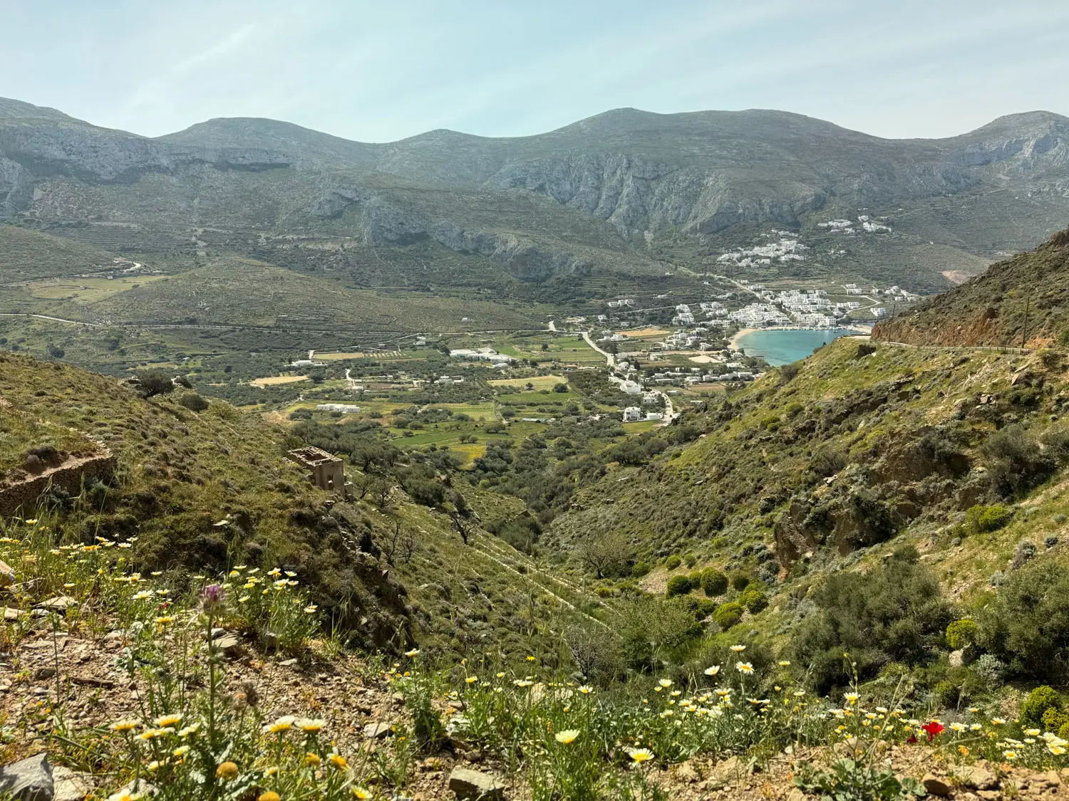 View toward the port of Aegiali